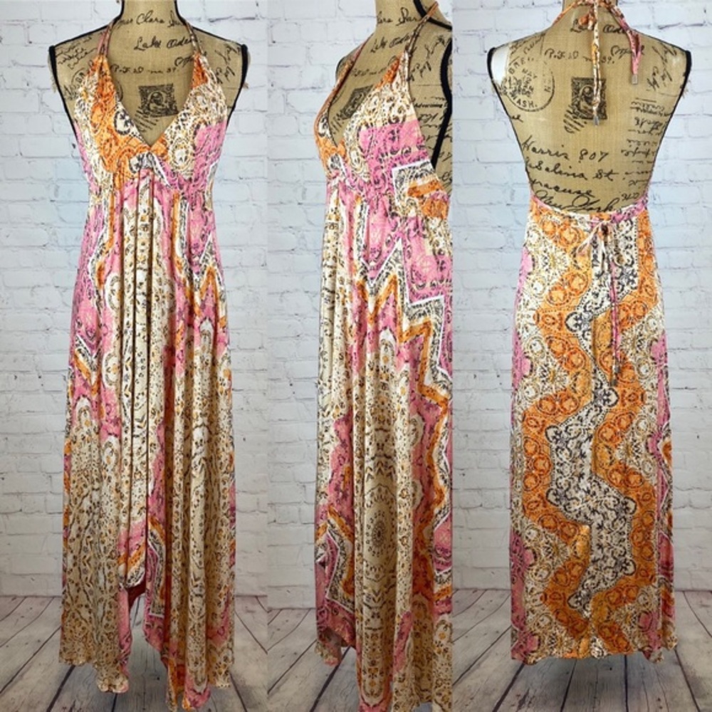 American ThreadsBoho Print Cami Asymetrical Maxi